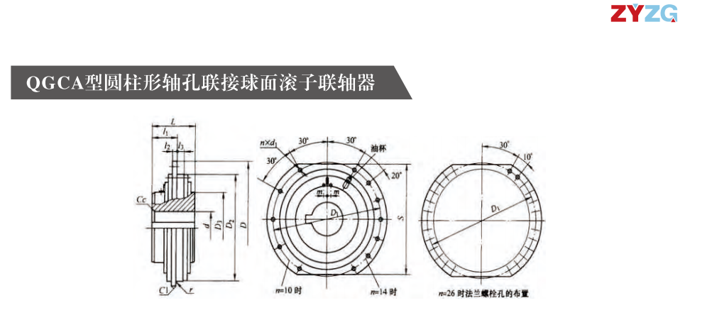 QGCA型圓柱形軸孔聯接球面滾子聯軸器